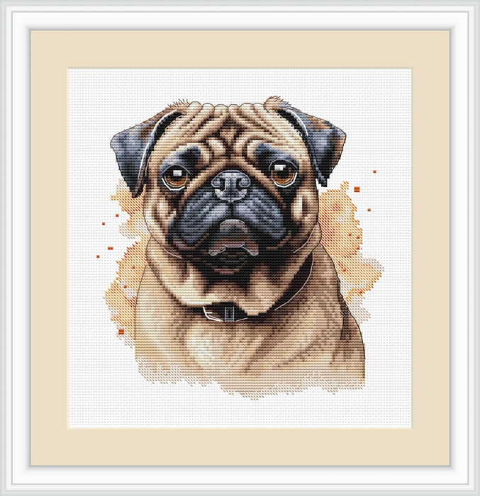 Beige Pug - PDF Cross Stitch Pattern