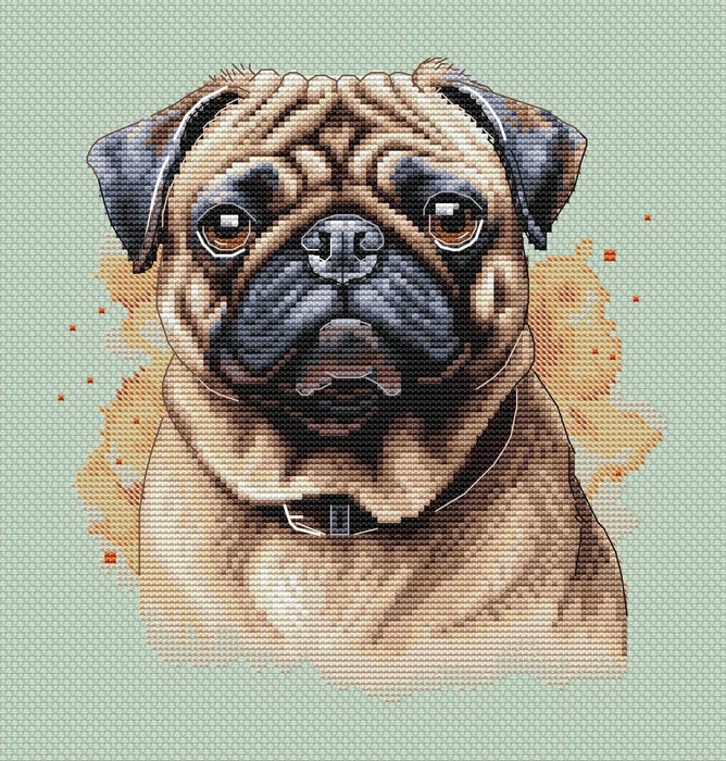 Beige Pug - PDF Cross Stitch Pattern