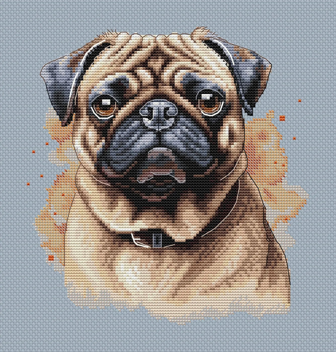 Beige Pug - PDF Cross Stitch Pattern