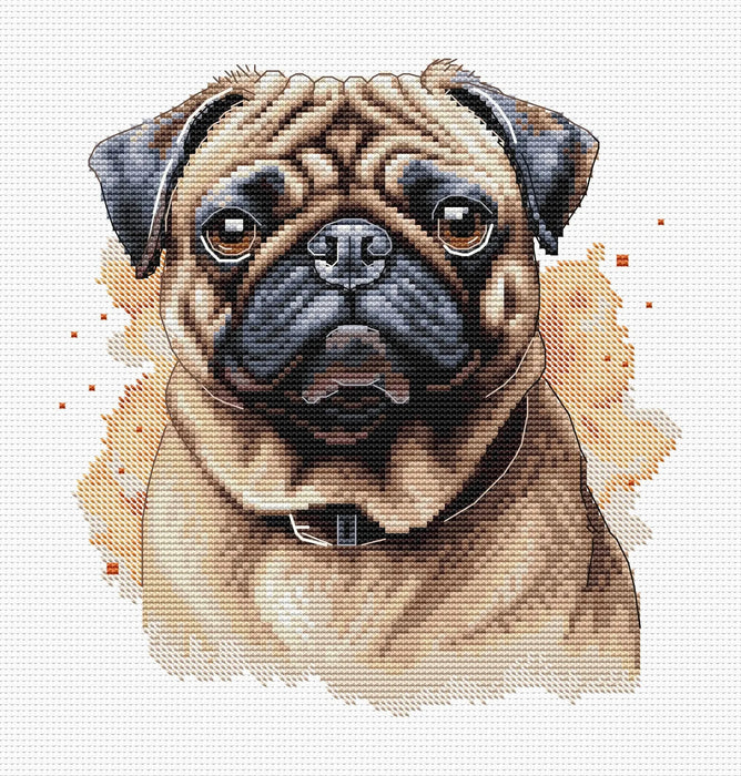 Beige Pug - PDF Cross Stitch Pattern