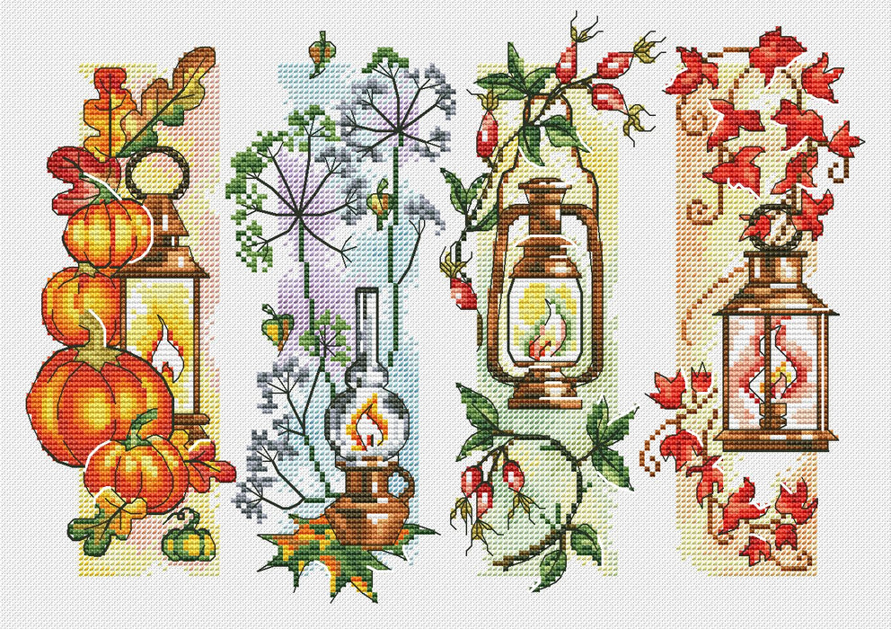 Autumn Lanterns - PDF Cross Stitch Pattern