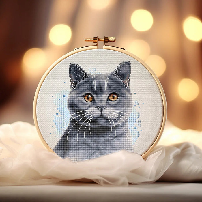 British Blue Shorthair - PDF Cross Stitch Pattern