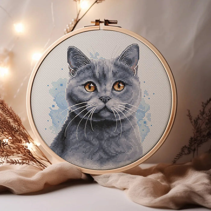 British Blue Shorthair - PDF Cross Stitch Pattern