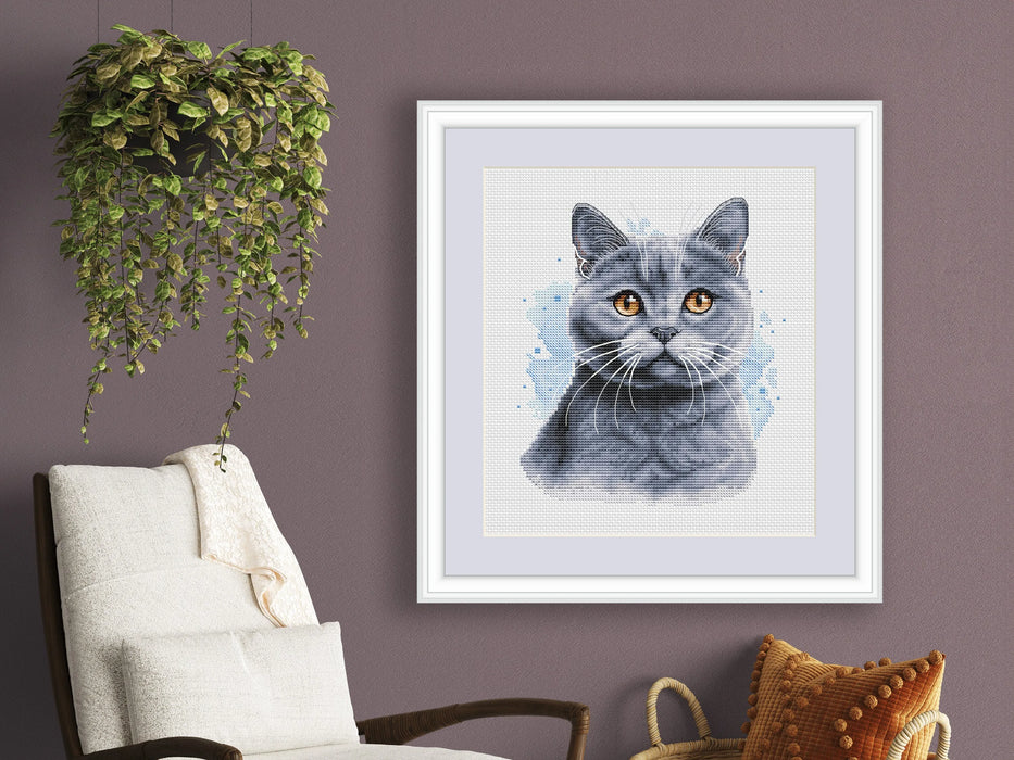 British Blue Shorthair - PDF Cross Stitch Pattern