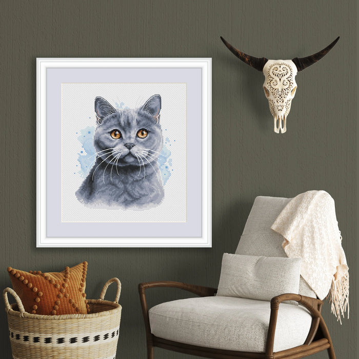 British Blue Shorthair - PDF Cross Stitch Pattern