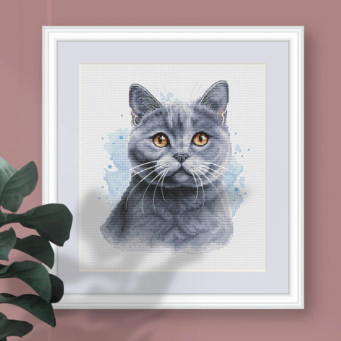 British Blue Shorthair - PDF Cross Stitch Pattern