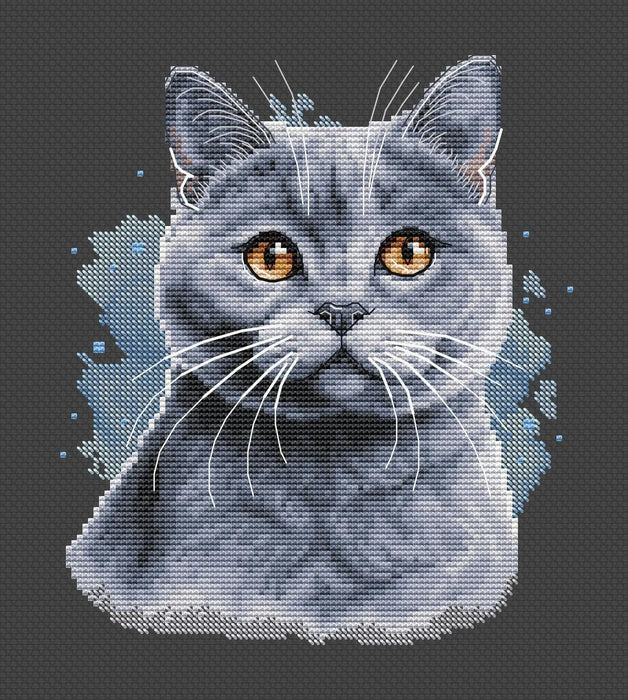 British Blue Shorthair - PDF Cross Stitch Pattern