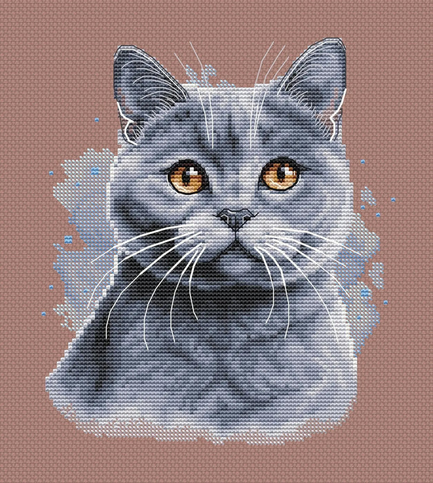 British Blue Shorthair - PDF Cross Stitch Pattern