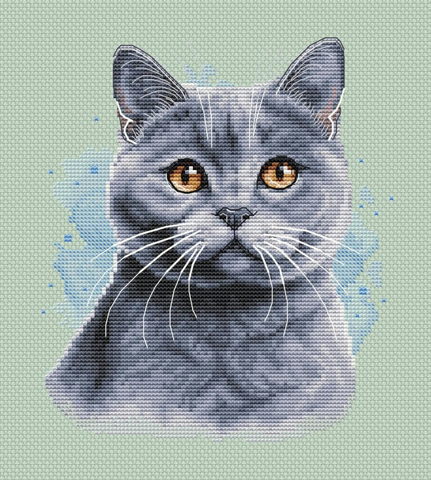 British Blue Shorthair - PDF Cross Stitch Pattern