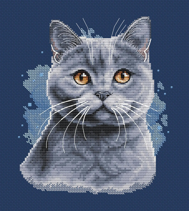 British Blue Shorthair - PDF Cross Stitch Pattern