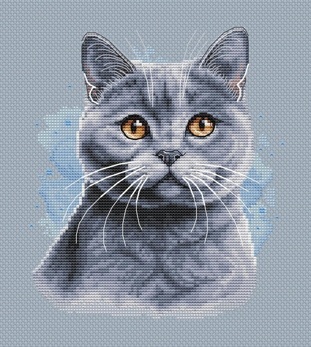 British Blue Shorthair - PDF Cross Stitch Pattern