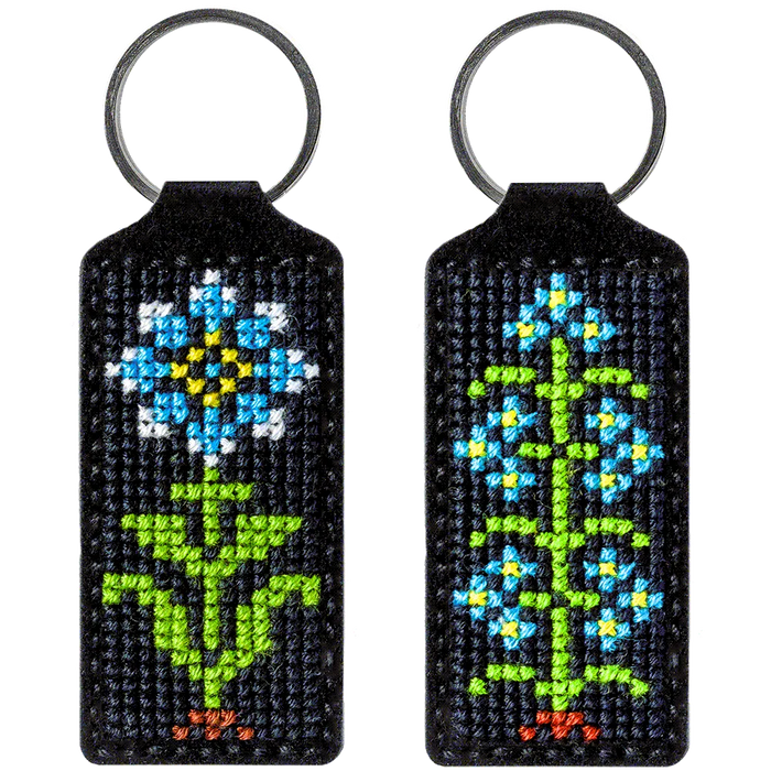 Flower Key Chain Cross-stitch kit on artificial leather FLHL-024