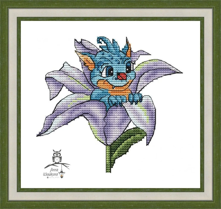 Little Dragon. in lily - PDF Cross Stitch Pattern