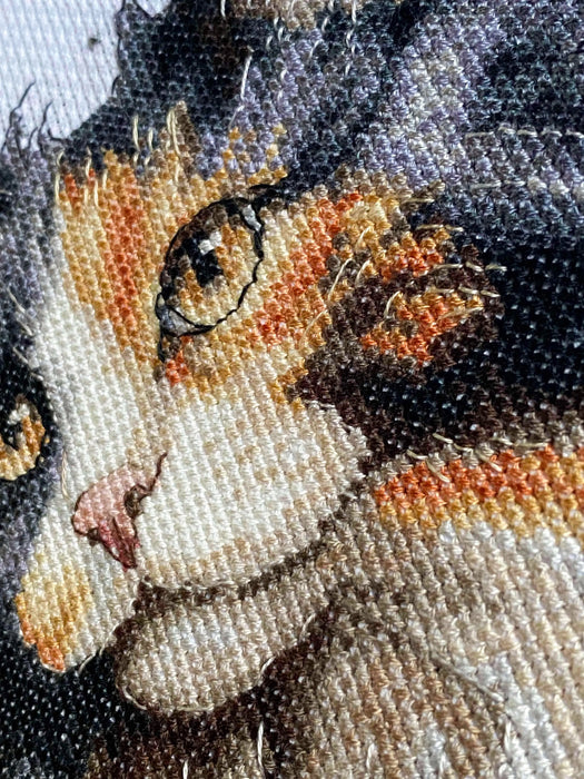 Calico Cat Comb - PDF Cross Stitch Pattern