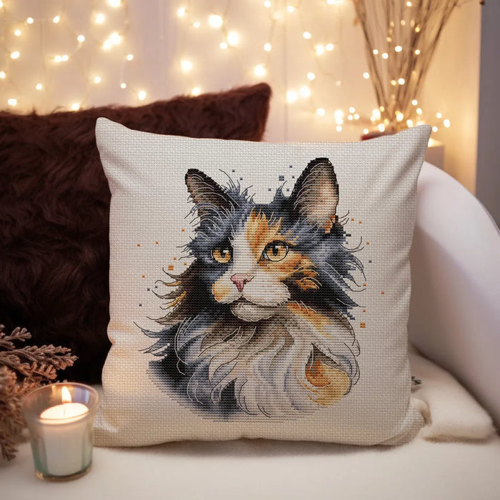 Calico Cat Comb - PDF Cross Stitch Pattern