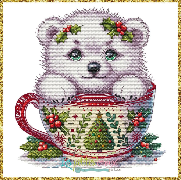 Bear Animal Cup Part 1 - PDF Cross Stitch Pattern