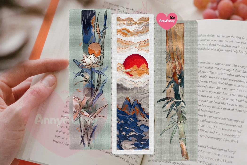 Bookmark. Celestial Symphony of Mountains - PDF Cross Stitch Pattern