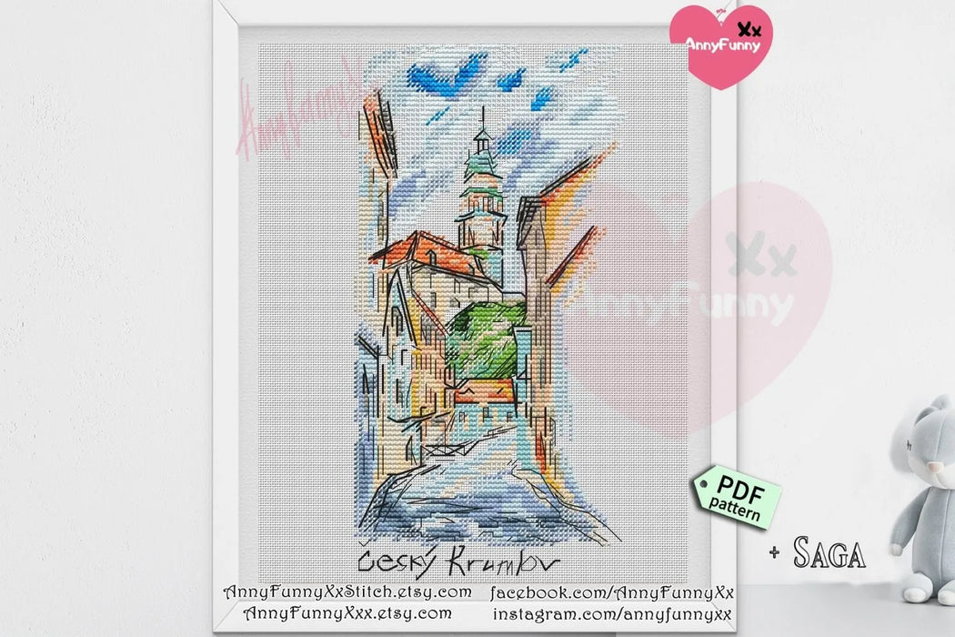 Old Town Streets - PDF Cross Stitch Pattern