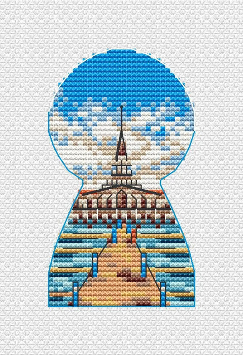 Set of three wells: Olympic Park, Seaport, Akhun Tower - PDF Cross Stitch Pattern