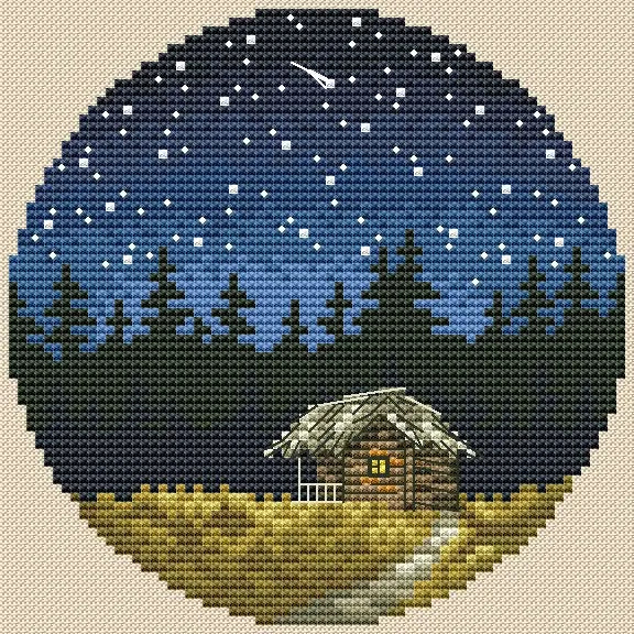 Night Landscape - PDF Cross Stitch Pattern