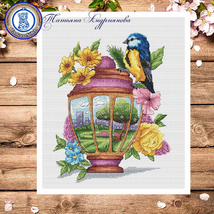 Spring Lantern - PDF Cross Stitch Pattern