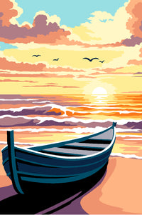 Needlepoint canvas for halfstitch without yarn Canvas At sunset SEU928.403