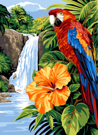 Needlepoint canvas for halfstitch without yarn Canvas Parrot SE929.766 Seg De Paris Printed Tapestry Canvas