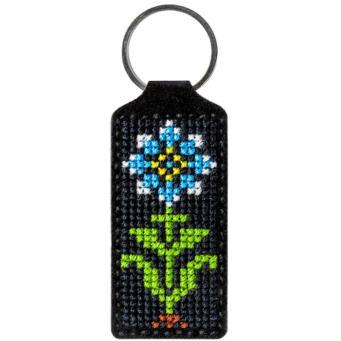 Flower Key Chain Cross-stitch kit on artificial leather FLHL-024