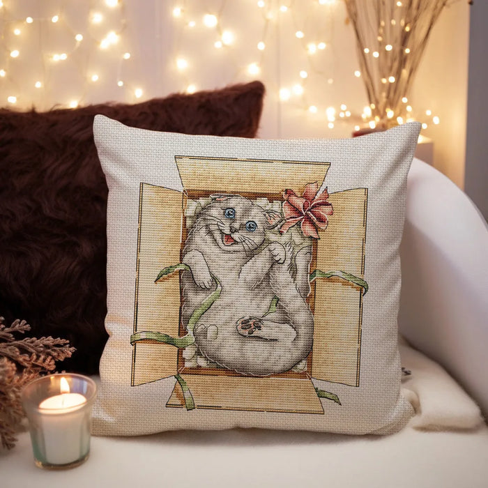 Cat in Box Comb - PDF Cross Stitch Pattern