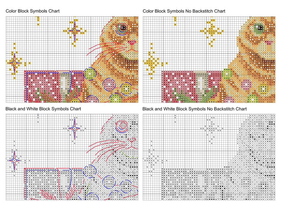 Festive Orange Cat Comb - PDF Cross Stitch Pattern