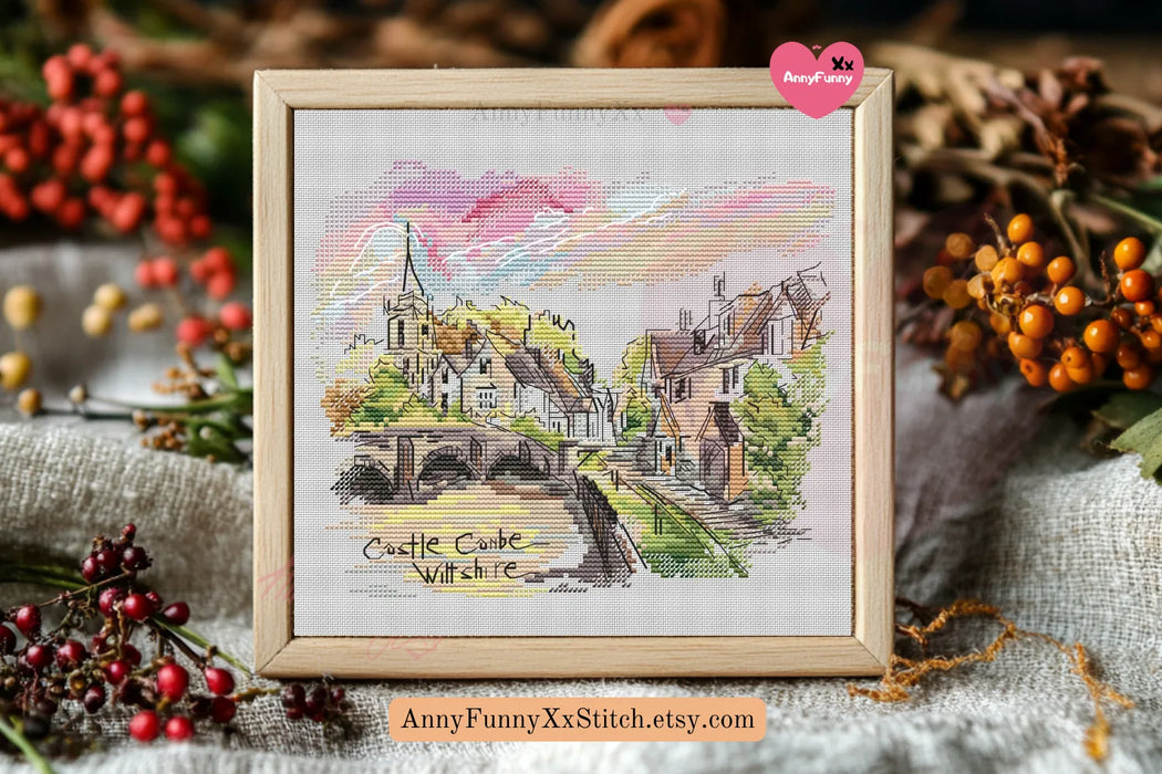 Castle Combe Wiltshire - PDF Cross Stitch Pattern