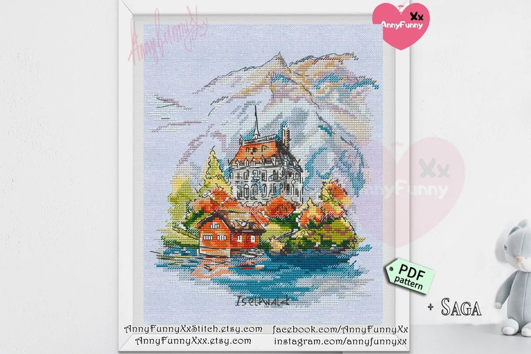 Iseltwald Castle - PDF Cross Stitch Pattern