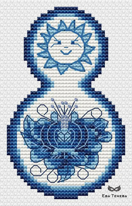 Eights. Gzhel. Sunny - PDF Cross Stitch Pattern