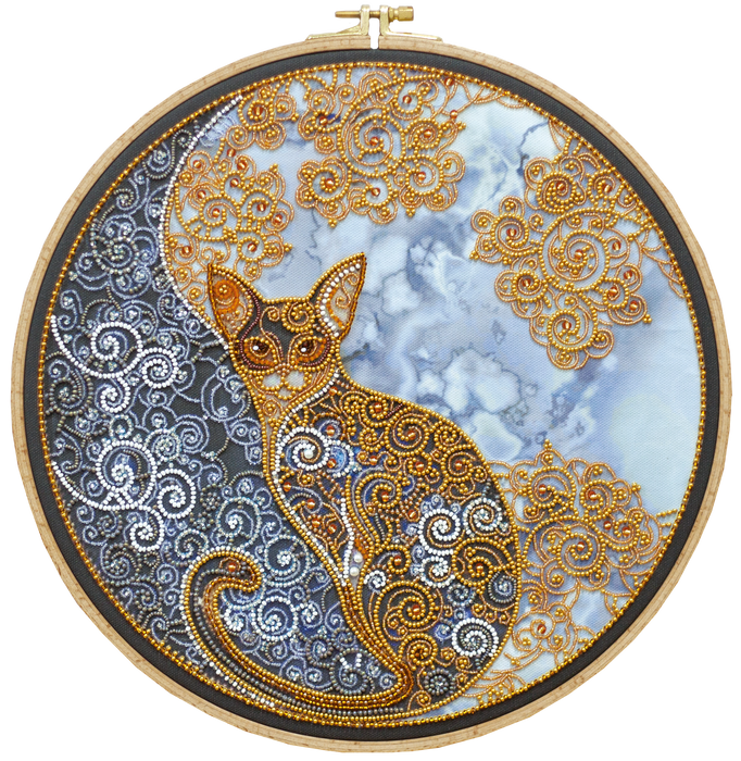 Bead Embroidery Kit - Moon cat AB-709