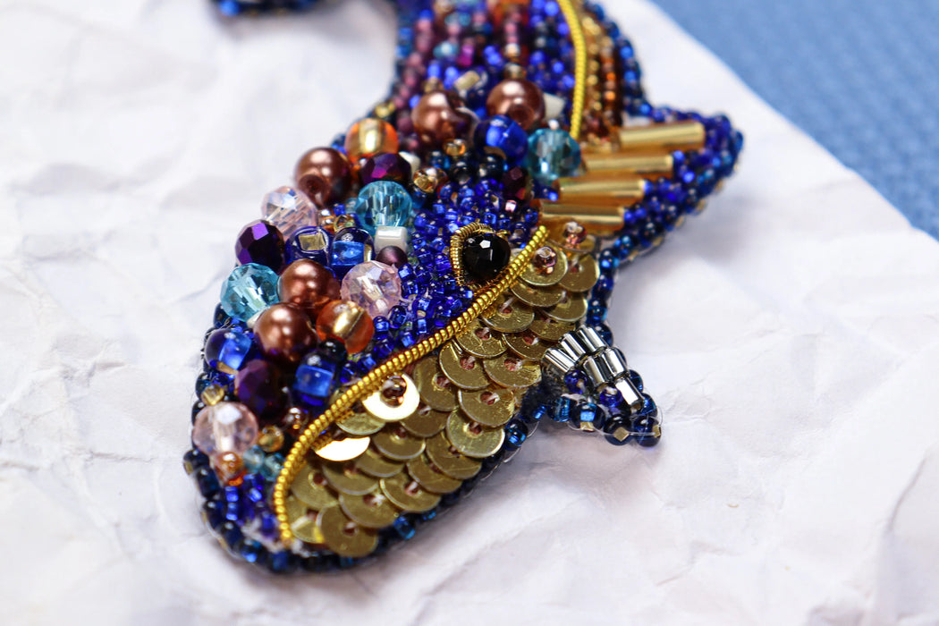 Bead Embroidery Decoration Blue whale AD-239