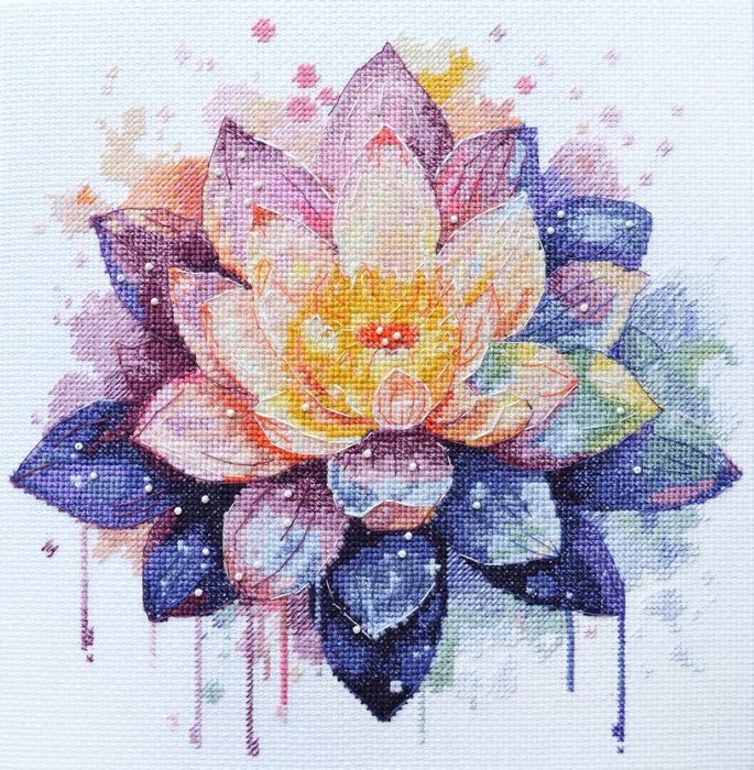 Cross-stitch kit - Shining lotus