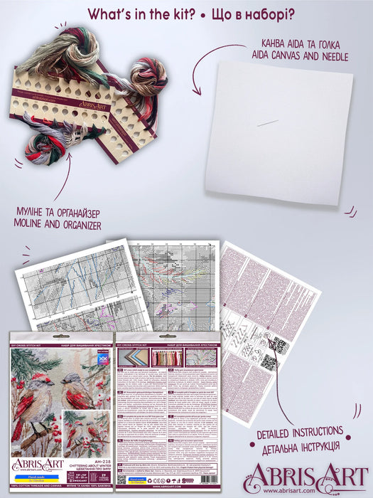 Cross-stitch kit - Chittering about winter AH-238