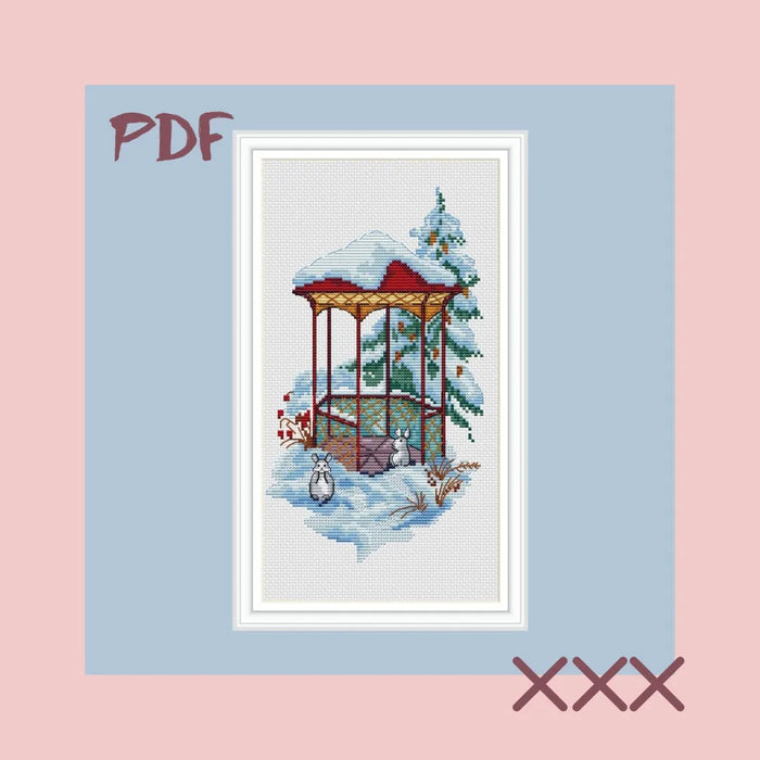 Winter gazebo - PDF Cross Stitch Pattern