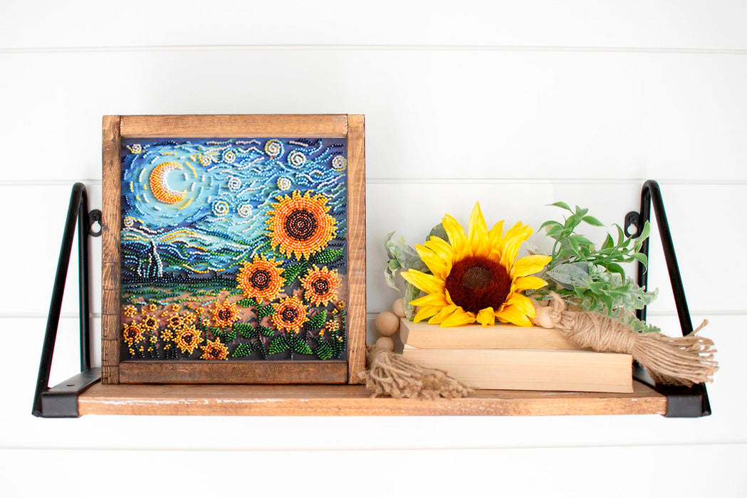 Bead embroidery kit - Sunflowers in night's embrace AMB-111