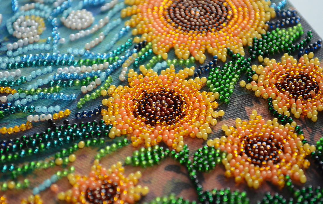 Bead embroidery kit - Sunflowers in night's embrace AMB-111