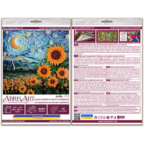 Bead embroidery kit - Sunflowers in night's embrace AMB-111