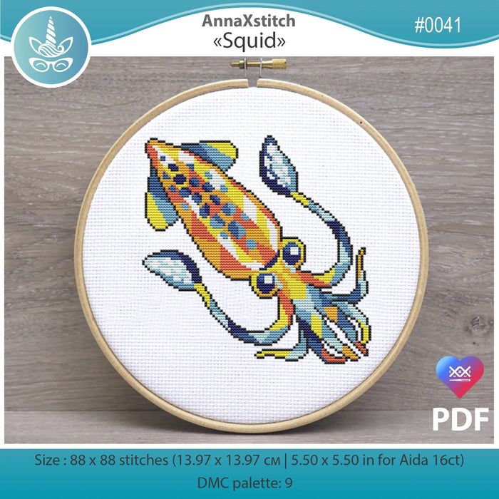 Squid - PDF Cross Stitch Pattern