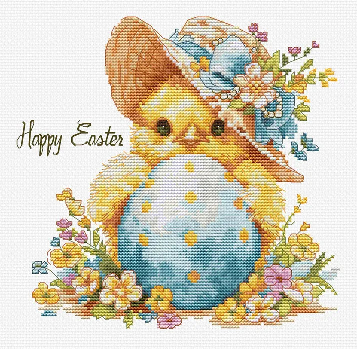 The Happy Chicken¬† B1412L Counted Cross-Stitch Kit