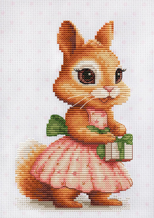 The Squirrel's Gift B1414L Counted Cross-Stitch Kit