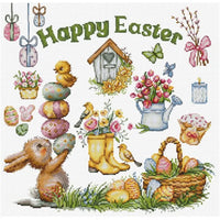 Happy Easter B7048L Counted Cross-Stitch Kit