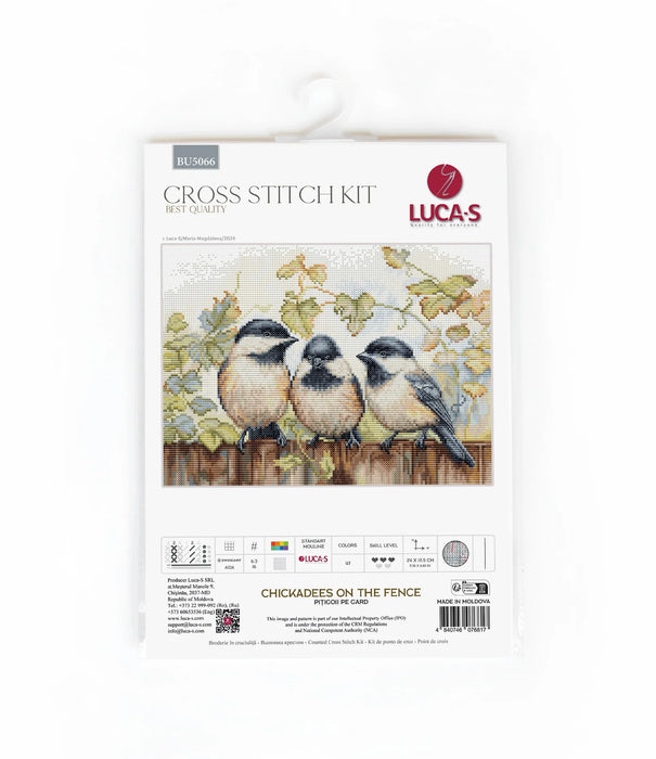 Chickadees On The Fence BU5066L Counted Cross-Stitch Kit