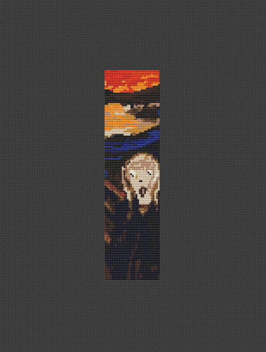 Bookmark from the Art series. Scream - PDF Cross Stitch Pattern