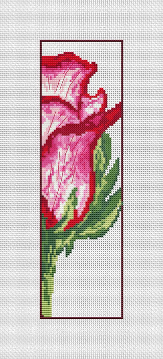 Bookmark. Rose Flower - PDF Cross Stitch Pattern