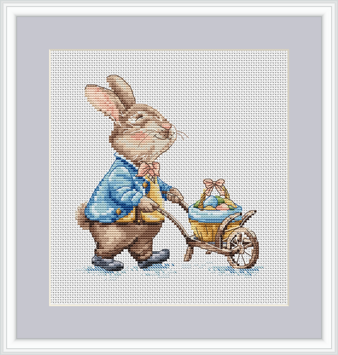 Bunny with Trolly - PDF Cross Stitch Pattern