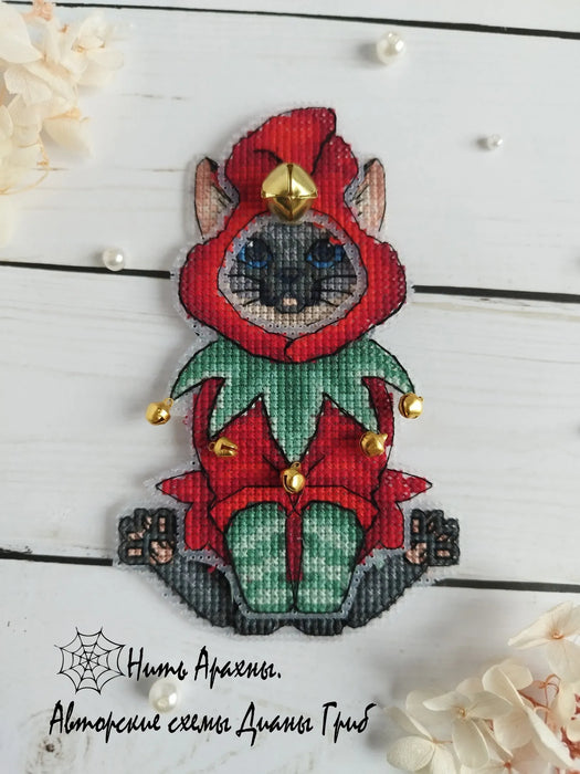 Thai cat with costumes - PDF Cross Stitch Pattern